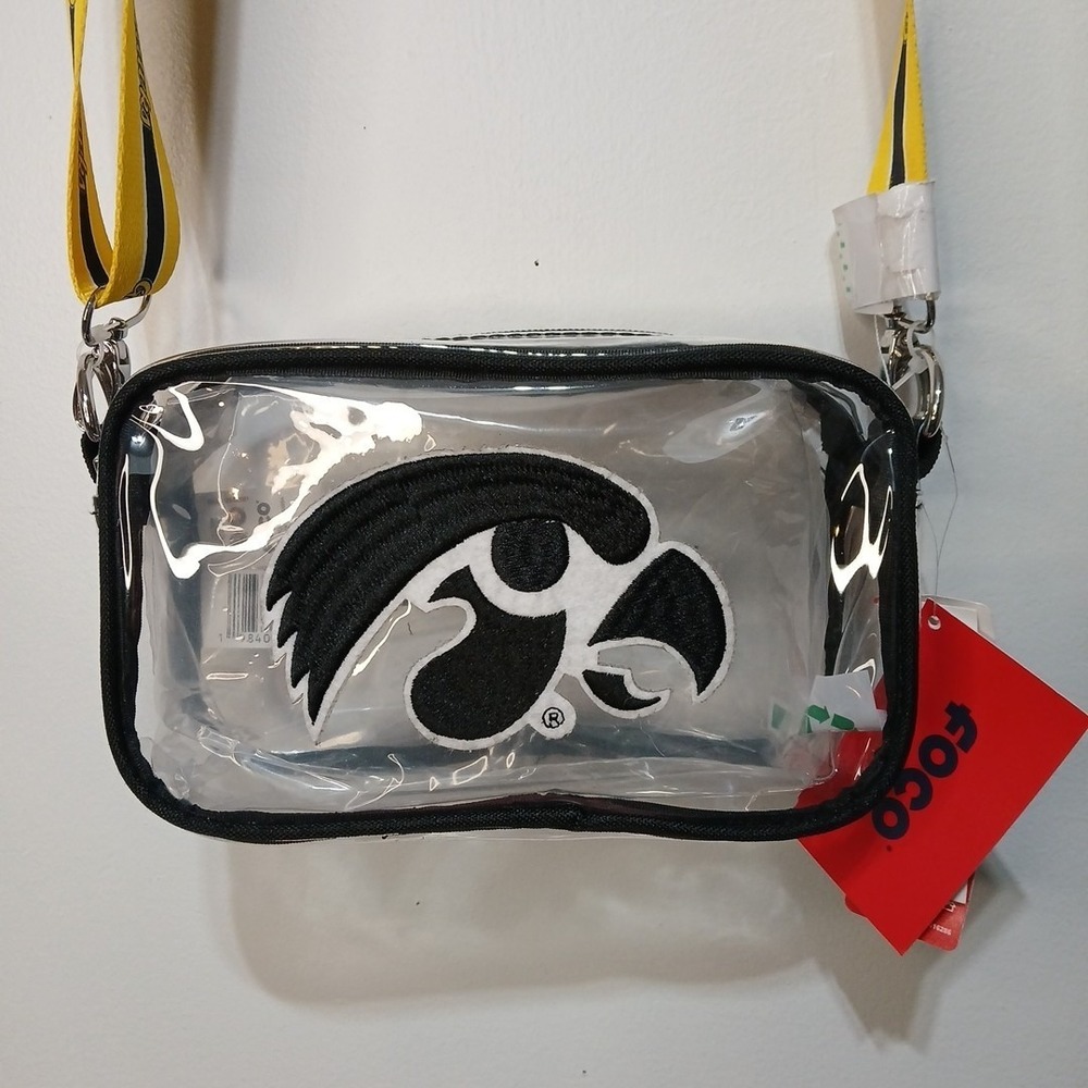 FOCO Iowa Hawkeyes Clear Crossbody Bag Embroidered Logo Stadium Compliant NWT!